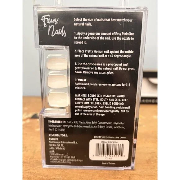 Lilly Lashes Faux Mink San Diego Sealed Black - Pretty Woman Faux Nails - NIB - Picture 6 of 6